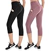 espidoo Women's High Waisted Yoga Pants, Tummy Control Workout Pants for Women, 4 Way Strench Leggings with Pockets
