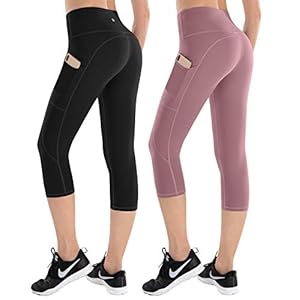 espidoo Women's High Waisted Yoga Pants, Tummy Control Workout Pants for Women, 4 Way Strench Leggings with Pockets