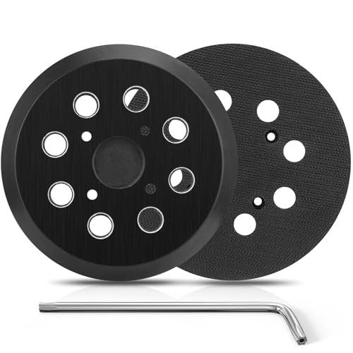Sander Pad for Milwaukee 2 Pack 5 Inch 8 Hole Orbital Sander Pad for Milwaukee 6021-21 6034-21 2648-20 2648-21 5 Random Orbit Sander Replacement Hook and Loop Backing Pad for Part Number 51-36-7100