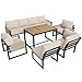 Idemon Garten Essgruppe 7-8 Personen, Gartenlounge-Set, Gartengarnitur Sitzgarnitur, Gartenmöbel Set für Garten, Balkon, Terrasse, wetterfest Sitzgruppe Essgruppe, Moderne Gartengarnitur