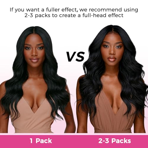 Lashey Invisi Edge Clip in Hair Extensions, 7pcs 110g 14 Inch Natural Black Seamless Clip in Hair Extensions Human Hair Body Wave Real Remy Human Hair by Lashey - Image 6