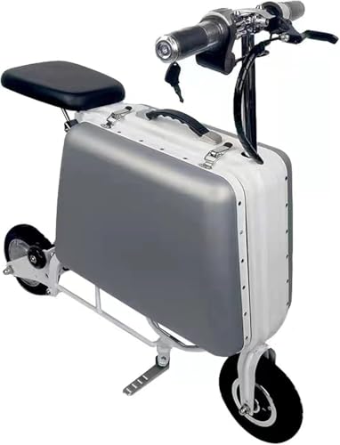 Innovative Smart Rideable Suitcase: Foldable Electric Luggage with Footrest & Seat – 20L Capacity, Silver, Up to 50 km Range