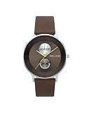 Police Berkeley Analogue Silver Case Brown Dial Leather Watch PL 15402JS-12
