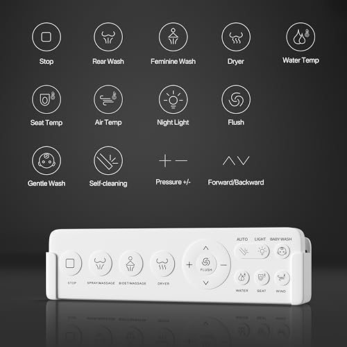 Image of Eridanus One Piece Smart Bidet Toilet, Foot Sensor Flush, Wash & Dry, White