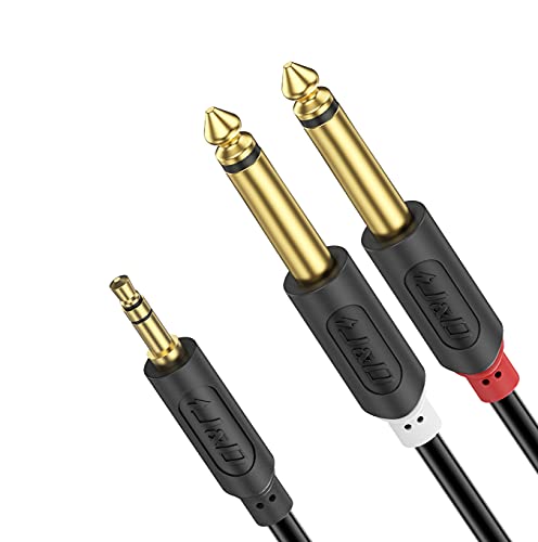 J&D 3.5mm 1/8 inch TRS Male to Dual 6.35mm 1/4 inch TS Male Mono Stereo Y-Cable Splitter with Gold Plated Audiowave Series for Amplifiers, Mixer, Audio Recorder, 6 Feet by J&D - Used condition - US$5.87
