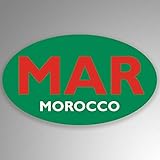 JB Print Morocco Oval Country Abbreviation Vinyl Decal Sticker Car Waterproof Car Decal Bumper Sticker 5'