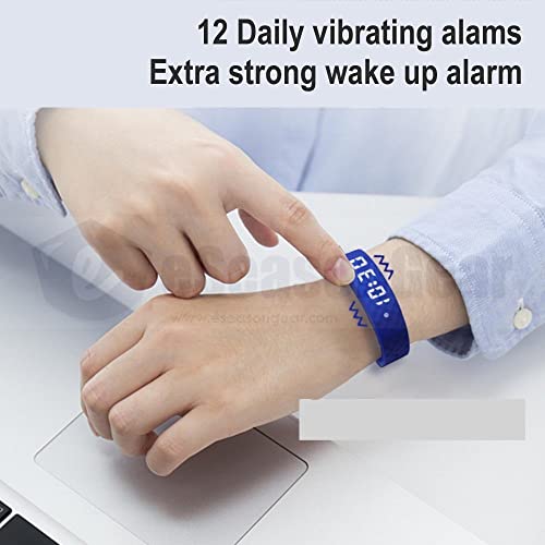 vb80 12 alarm vibrating watch silent vibration shake wake adhd medication reminder