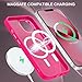 BENTOBEN Magnetic for iPhone 13 Case & iPhone 14 Case [Compatible with Magsafe] Translucent Matte Phone Case iPhone 13/14 Slim Thin Shockproof Women Men Protective Cover Cases, Hot Pink