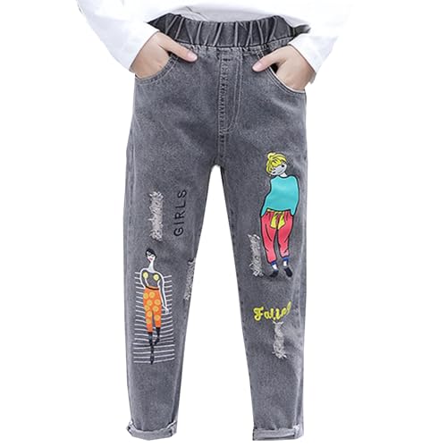 Spring and Autumn New Girls Jeans Fashion Casual Pants Big Small and Medium Sized Girls Girl Baby Sequins