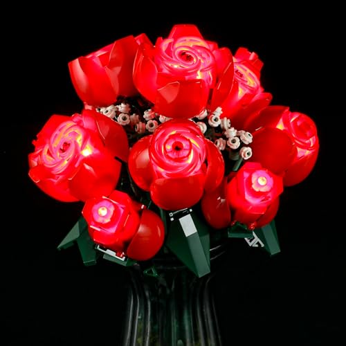 YEABRICKS LED Light for Lego-10328 Icons Bouquet of Roses Building Blocks Model (Lego Set NOT Included), Multi-colored, 16 x 11 x 3 cm
