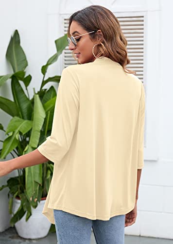 Image of Heymoments Women's Lightweight Open Front Cardigans 3 /4 Sleeve Casual Soft Drape Fall Cardigan S-2XL