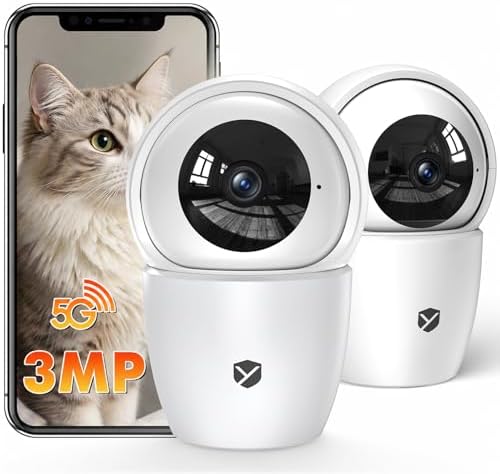 2.4/5G Camara Vigilancia WiFi Interior, 2K 360°PTZ Camara Vigilan...