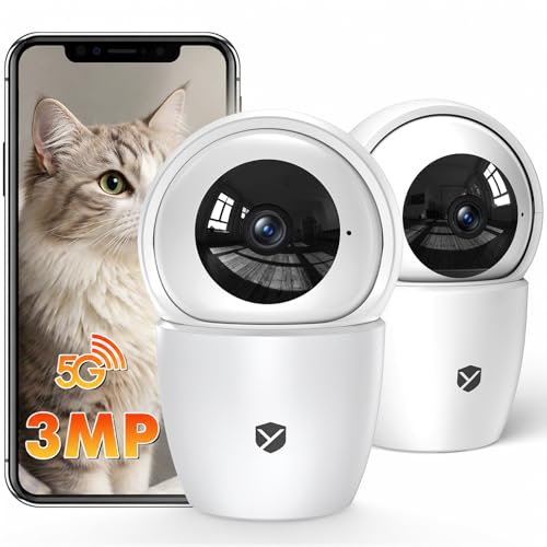 YESNAMO 2.4/5G Camara Vigilancia WiFi Interior, 2K 360°PTZ