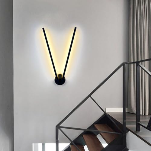 Iluminación interior LED con apliques de pared giratorios y lámparas largas modernas 7