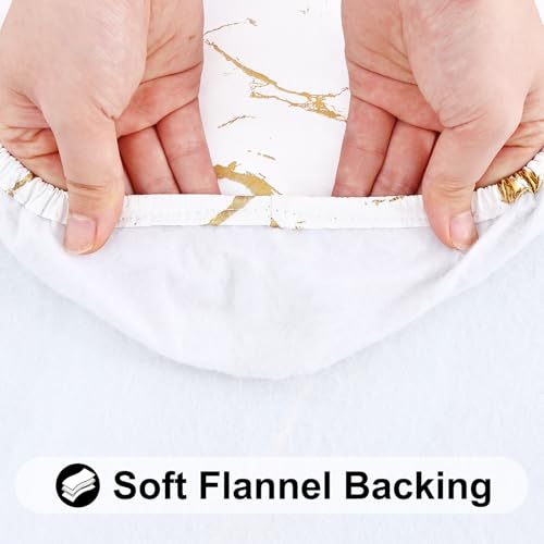 Smiry Rectangle Table Cloth Cover, Waterproof Elastic Fitted Picnic Tablecloth for 4 Foot Tables, Wipeable Flannel Backed Vinyl Tablecloths for Camping, Dining, Outdoor (White, 24" x 48") by Smiry - Used condition - Image 5