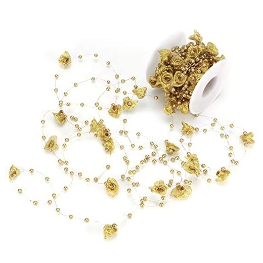 HOKZYHOUSE Kits de miçangas, 10 m, imitação de pérolas, correntes, fita, linha de rosas, linha de contas, acessórios de vestuário, material faça você mesmo, decoração de cabeça para festa, casamento,