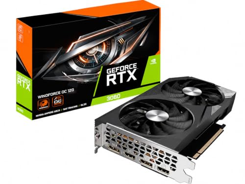Image of Gaming NVIDIA GeForce RTX 3060 WINDFORCE OC 12GB GDDR6 pci e x16 Graphics Card (GV-N3060WF2OC-12GD) Pre-Owned