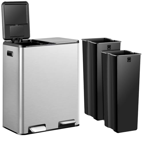 Caneca de Basura Dual Rectangular Acero 16 gal
