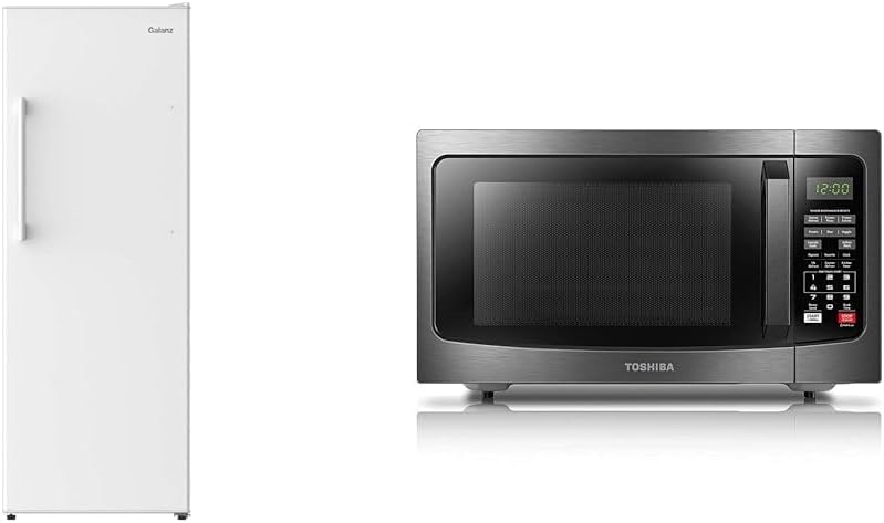 Galanz GLF11UWEA16 Convertible Freezer/Fridge, Electronic Temperature Control, 11 Cu.Ft, White & TOSHIBA EM131A5C-BS Countertop Microwave Ovens 1.2 Cu Ft