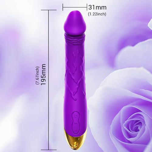 Image of 7.6 Inch Realistic Dildo Vibrator for Women，10 Powerful Vibration Modes for Clitoral and G-spot Stimulation, Waterproof Rose Adult Sex Toys for Women and Couples