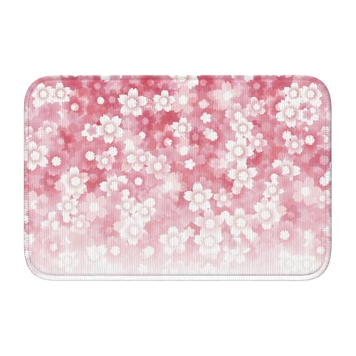 玄関マット 春 さくら 桜柄 サクラ 和柄 和風 足拭きマット バスマット 滑り止め 吸水 速乾 お風呂マット おしゃれ かわいい 吸水速乾 厚手 防音 業務用 家庭用 40×60cm