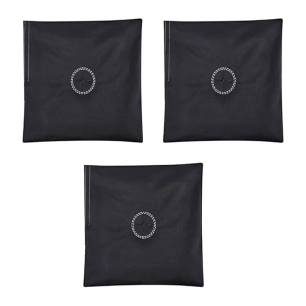 Sacchetti di sabbia riutilizzabili, confezione da 3 basi di peso in tela per bandiere da esterno, tende, ombrelloni, ancoraggi di stabilità riempibili, 45 x 48 cm, nero