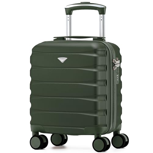 Flight Knight Lightweight Travel Suitcase 56x45x25cm | Hard Shell Carry On Luggage with Aluminum Telescopic Handle, 8 Wheel & TSA Lock | Approved for British Airways, Jet2 & EasyJet Overhead Bag