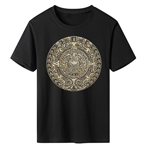 Men's Mexico T-Shirt Summer Short Sleeve Tees Tops Mayan Culture Theme Sweatshirt Realistic Graphic Shirt