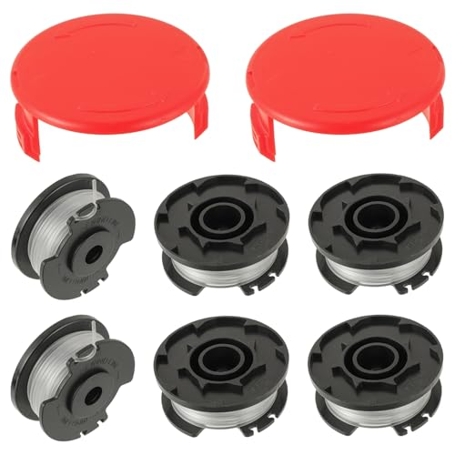 EPLZON Bobina de hilo para Einhell GE-CT 18/28 Li y GE-CT 18/28 Li TC longitud 5 m Ø 1,6 mm, Cubierta de bobina TLE-03-1(6 Bobinas + 2 Tapa)