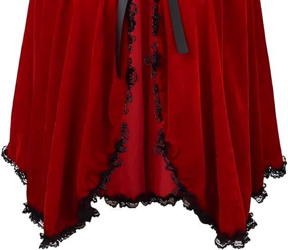 GRAJTCIN Little Red Riding Hood Cape Halloween Christmas Fancy Red Cloak with Hood - Image 5