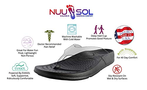 Image of NUUSOL Unisex Cascade Flip Flops; Non-Slip Hiking /Plantar Fasciitis Footwear; Soft Cushion, Lightweight & Comfortable; Arch Support & Textured Footbed, Pain Relief for Joint, Neck & Back Injuries