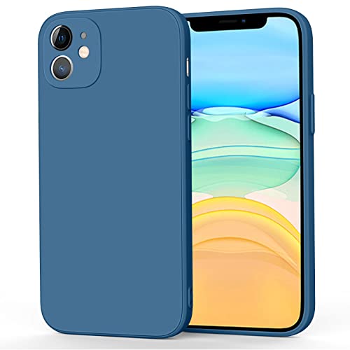 AK Funda para iPhone 11,Funda de Liquida Silicona con Forro de Microfibra Suave para iPhone 11(Azul Marino)