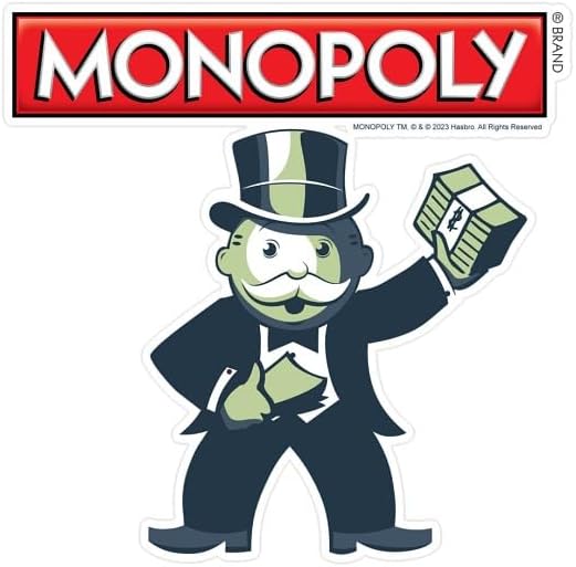 CafePress Mr. Monopoly Cash Stacks Large Die Cut Sticker, 8.75" x 8.75" Glossy Finish
