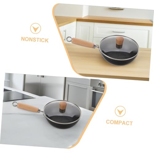 Wok de hierro fundido con tapa, diseño tradicional chino miniatura 7