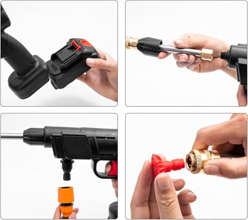 Image of 48Vf Cordless Portable Wireless Pressure Washer Gun High Pressure Water Gun for Car Wash Bike Washing Cleaning | Adjustable Nozzle and 5M Hose Pipe (Double Battery)
