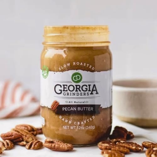 Image of Georgia Grinders Pecan Butter Spread, Whole30 Approved, Non-GMO, Gluten Free, No Palm Oil, No Added Sugar, Paleo and Vegan Friendly, 12 Ounce (1 Pack)