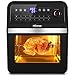 Nictemaw Friteuse sans huile 12 L 1700 W, friteuse à air chaud, four à air chaud avec 10 programmes, déshydrateur, avec écran LED, minuteur et 5 accessoires