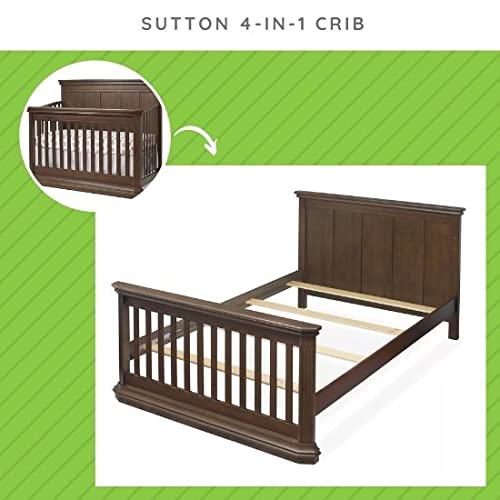 Image of Full-Size Conversion Kit Bed Rails for Sorelle Convertible Cribs - Solid Wood Rail - Toddler and Adult Bed Rail for Full-Size Beds - Essential Nursery & Baby Furniture (Model #215, Chocolate)