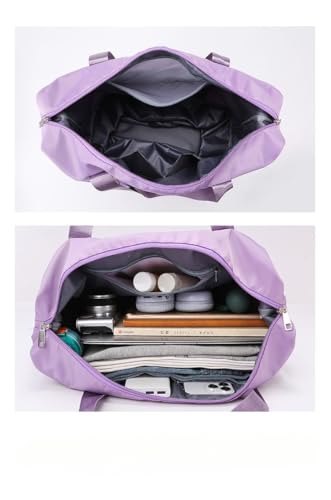 Large Foldable Travel Tote Bag Duffle Bag with Gears Gym Bag for Men Women Weekender Overnight Duffel Bag (Pink)4