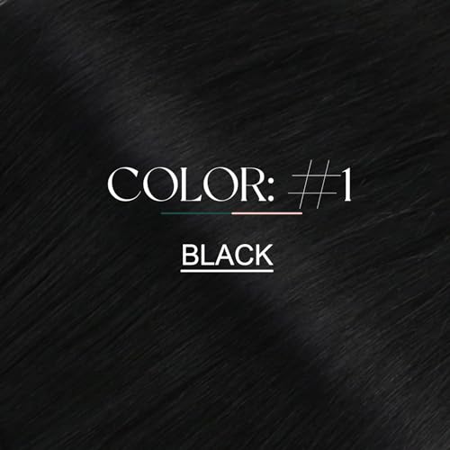 Image of Easyouth Jet Black U Tip Hair Extensions, 22 Inch 50G 50S, for Wedding