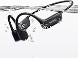 Sanag B33S Bone Conduction Headphone Swimming, IPX8 Waterproof Underwater Earphone, Bluetooth Open Ear Earbuds with Mic, 32G MP3 Memory (Black)