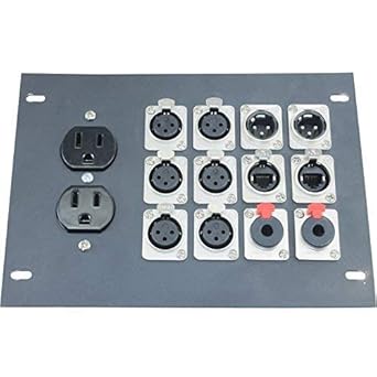 Recessed Floor Box with 6 XLR Female, 2 XLR Male, 2 Ethernet, 2 TRS + Duplex AC (Panel only)