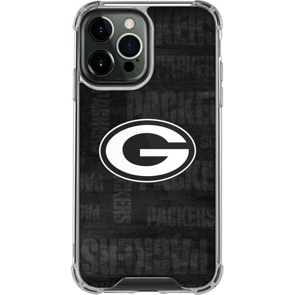 Skinit Clear Phone Case Compatible with iPhone 13 Pro Max - Officially Licensed NFL Green Bay Packers Black & White Design
