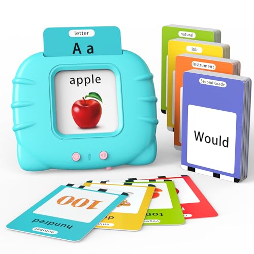 Image of Lapare Talking Flash Cards Toys for Toddlers 3 4 5 6, Learn ABC Letters, Numbers 0-100,Phrases,Objects, Adjectives, and More Dolch Sight Words, 280 Cards with 560 Words/Phrases