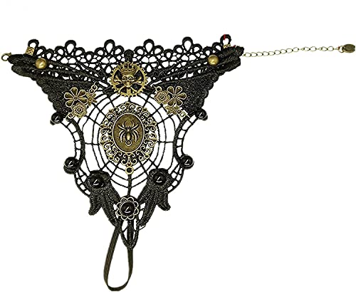 2 Pcs Bronzing Fingerless Gloves, Retro Fashion Personality Bracelet Spider Web Black Lace Ladies Gothic Gloves Halloween Accessories Cover