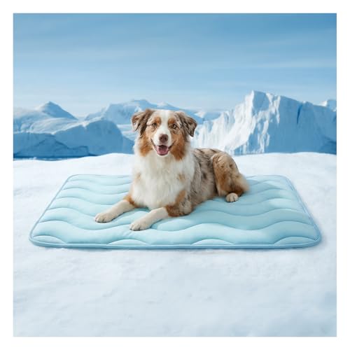 Dog Cooling Mat for Large Dogs, 42'x28' Breathable Self Cooling Crate Mat for Dogs & Cats, QMAX0.5...