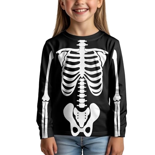 Girls Boys Christmas Long Sleeve Shirt Lively Printed Tees Holiday Sport Casual Tops 3-16 Years