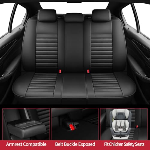 Image of Fit Impreza Car Seat Covers for Subaru Impreza 2004-2024 2025 2026 - Upgraded Premium Waterproof & Breathable Leather, Airbag Compatible, All-Weather Seat Cushion Protector (Full Set, Black)