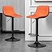 Fetarxue Set mit 2 Barhockern aus Leder, höhenverstellbare Barstühle, 360 Grad drehbare Küchenhocker, orange
