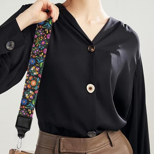 Image of TODIYADDU Art Plant Flower Purse Straps Replacement Crossbody Fashion Bag Strap Women Wide Purse Strap Crossbody Long Wallet Strap Suitable for Gifts Sports Easter for Handbags Guitar Bags Wallets